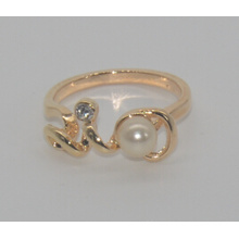 Valentine′s Day Pearl with Diamond Love Ring (XRG12460)